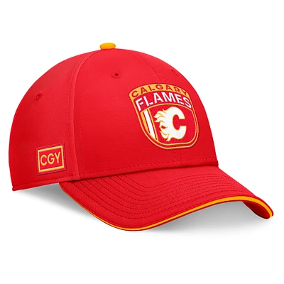 Casquette flexible de repêchage la LNH 2024 des Flames Calgary Fanatics pour hommes, rouge