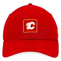 Casquette de performance réglable authentique Pro authentique des Flames de Calgary Fanatics pour hommes, rouge