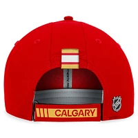 Casquette de performance réglable authentique Pro authentique des Flames de Calgary Fanatics pour hommes, rouge