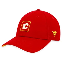 Casquette de performance réglable authentique Pro authentique des Flames de Calgary Fanatics pour hommes, rouge