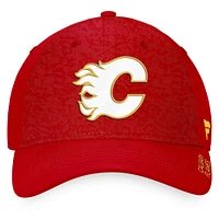 Casquette authentique Pro Flex Fanatics rouge des Flames de Calgary pour hommes