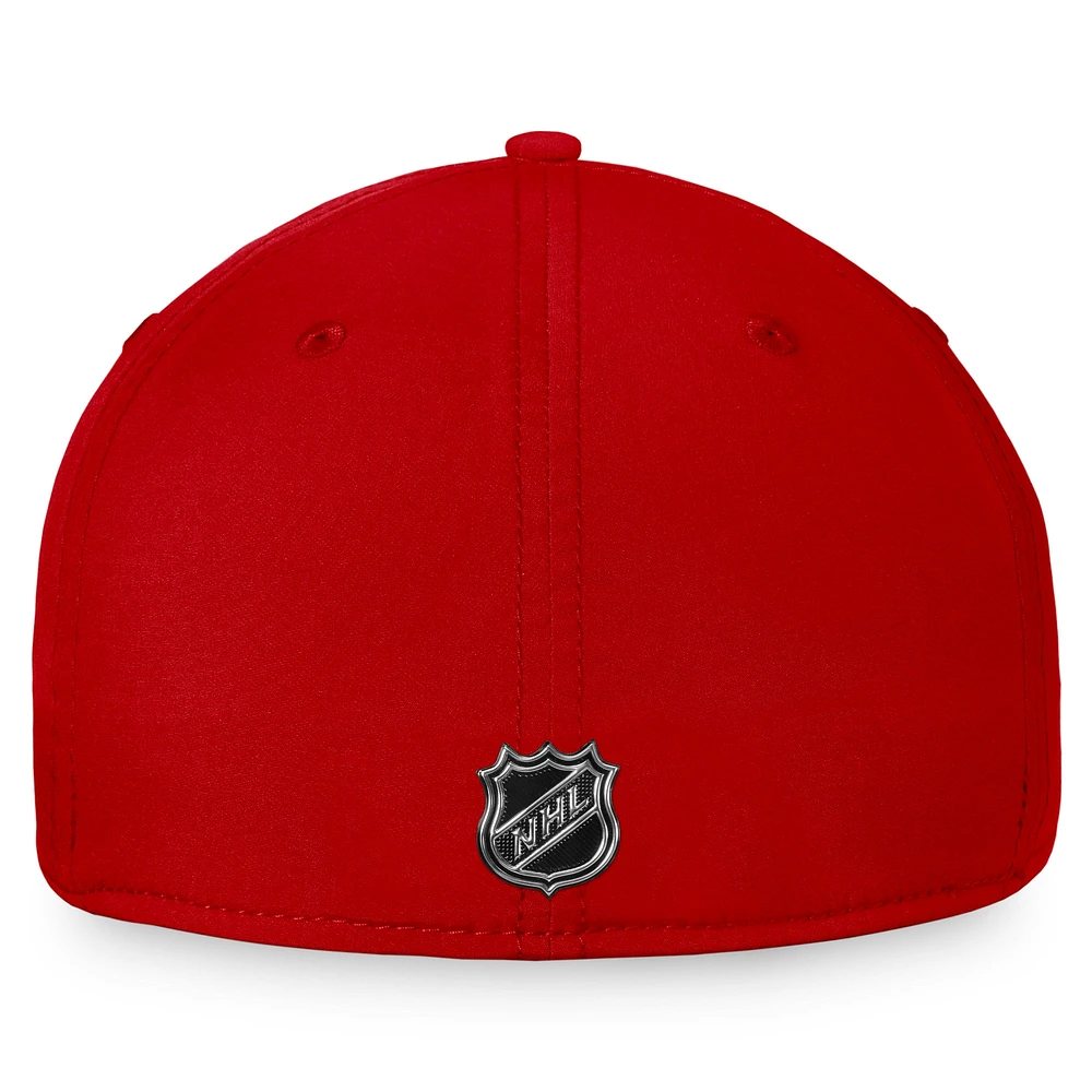 Casquette authentique Pro Flex Fanatics rouge des Flames de Calgary pour hommes