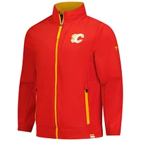 Veste d'entraîneur entièrement zippée authentique Pro Rink des Flames de Calgary pour hommes Fanatics Red