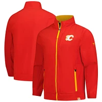 Veste d'entraîneur entièrement zippée authentique Pro Rink des Flames de Calgary pour hommes Fanatics Red