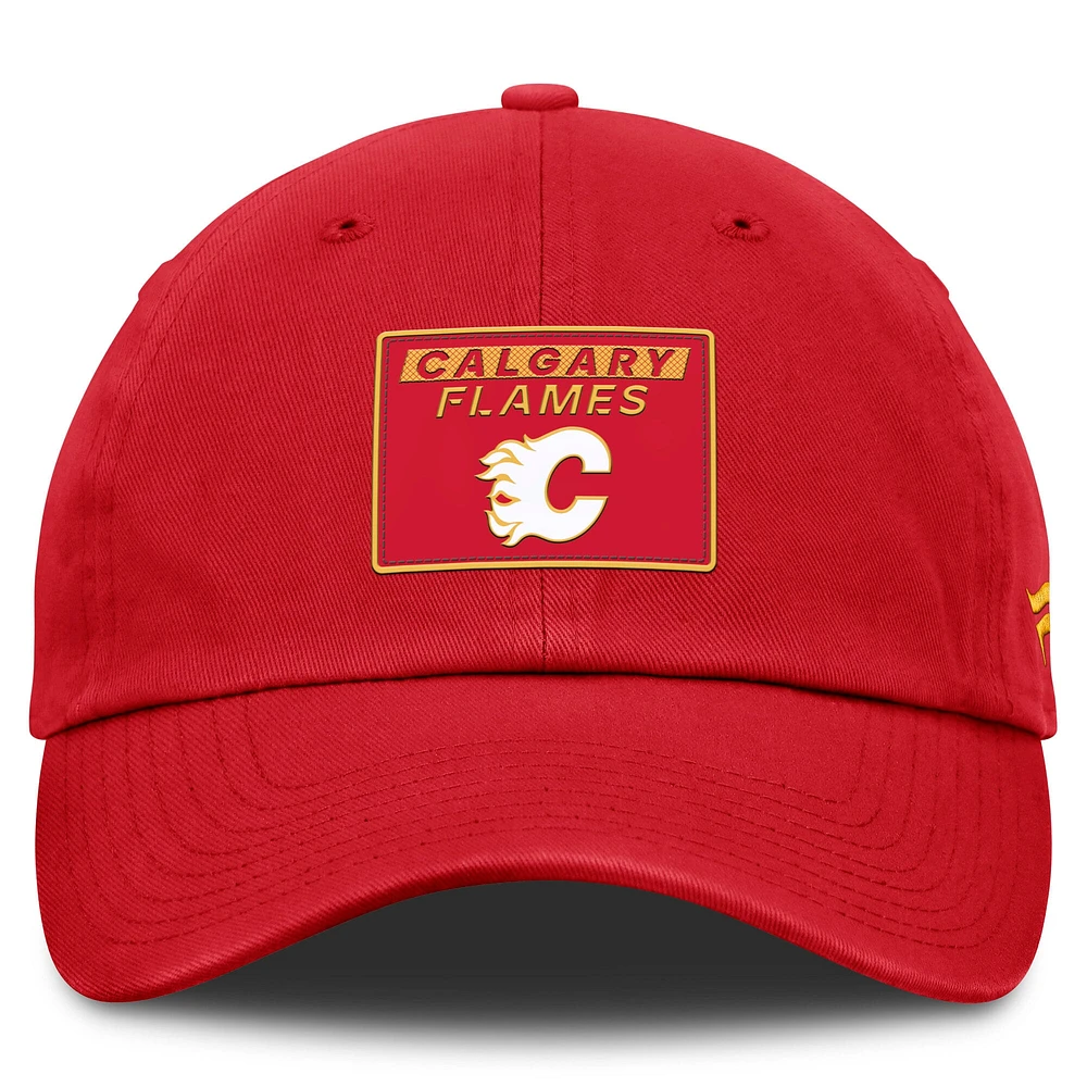 Casquette ajustable authentique Pro Rink Prime des Flames de Calgary pour hommes Fanatics Red