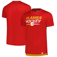 T-shirt authentique Pro Tech rouge des Flames de Calgary pour homme