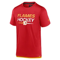 T-shirt authentique Pro Tech Fanatics rouge des Flames de Calgary pour hommes