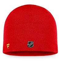 Bonnet en tricot rouge authentique Pro Training Camp des Flames de Calgary Fanatics pour hommes