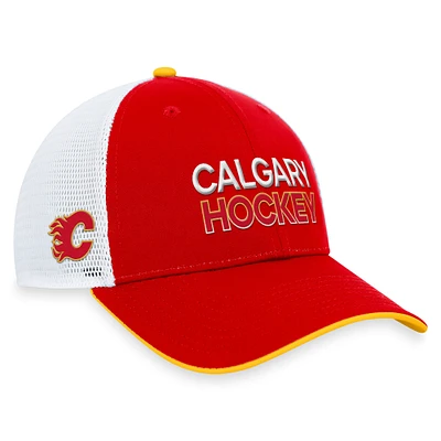 Casquette réglable authentique Pro Trucker Fanatics rouge des Flames de Calgary pour hommes