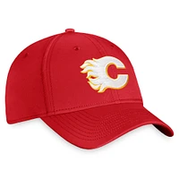 Fanatics pour hommes, rouge, Flames de Calgary, logo principal Flex - Casquette