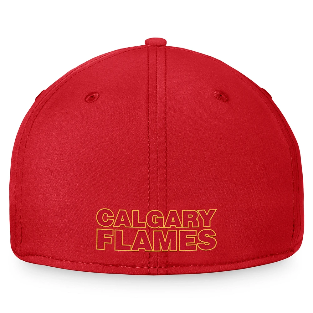 Fanatics pour hommes, rouge, Flames de Calgary, logo principal Flex - Casquette