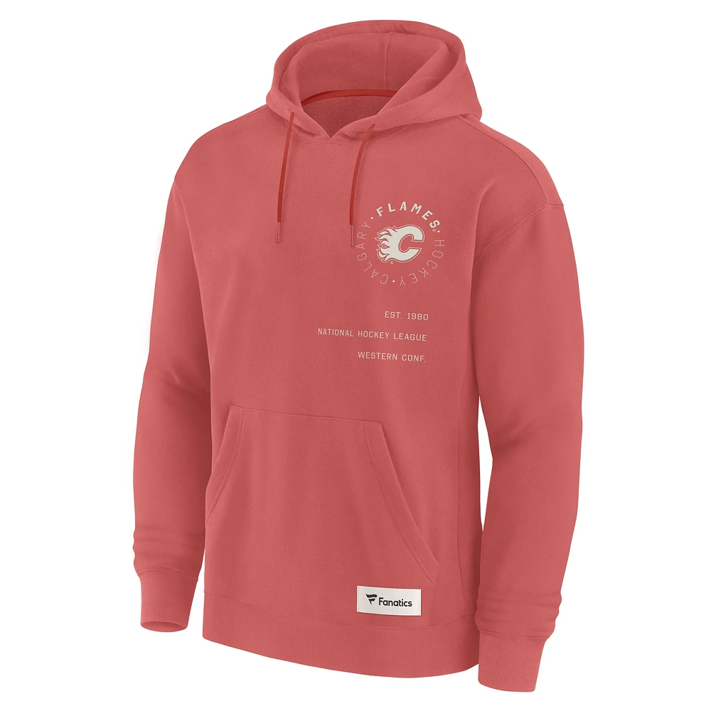 Men's Fanatics Red Calgary Flames Future Ground Info Pullover Hoodie