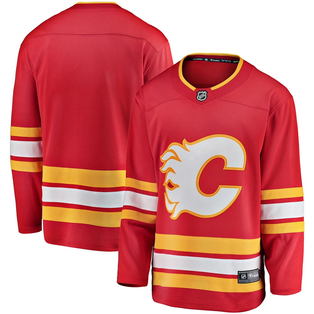 Maillot d'échappée à domicile Fanatics rouge des Flames de Calgary pour hommes