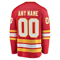 Hommes Fanatics Branded Red Calgary Flames 2020/21 Domicile - Maillot personnalisé Premier Breakaway