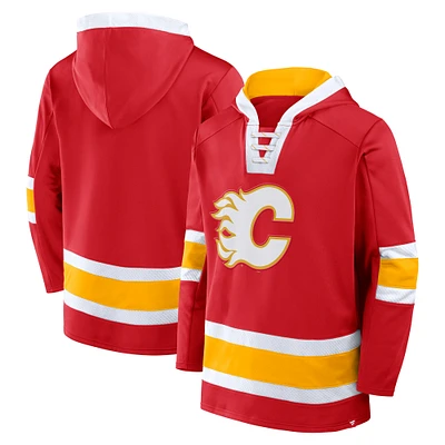 Sweat à capuche en polaire rouge Calgary Flames Inside Line pour hommes Fanatics