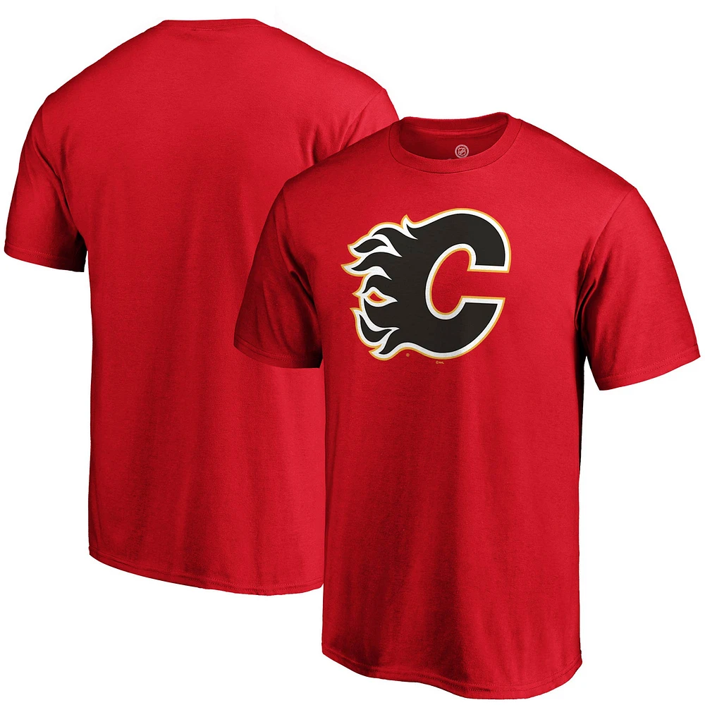 Fanatics Branded Red Calgary Flames Logo de l'équipe principale - T-shirt