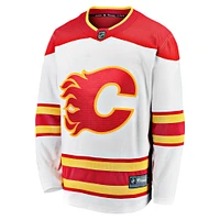 Hommes Fanatics Branded White Calgary Flames 2020/21 Away - Premier Breakaway Jersey