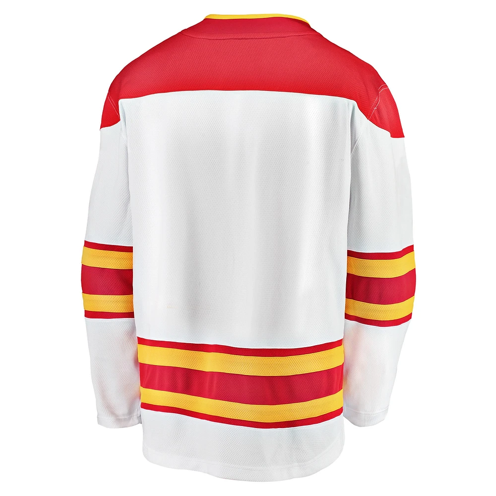 Men's Fanatics White Calgary Flames Away - Premier Breakaway Jersey