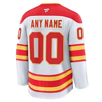 Men's Fanatics White Calgary Flames Away Premium Custom Jersey