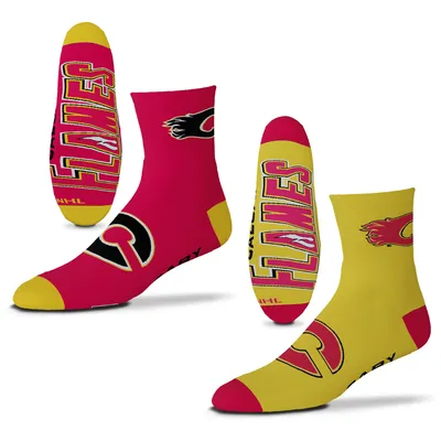 Calgary Flames For Bare Feet 2-Pack Team Quarter-Length Socks