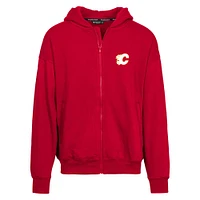 Sweat à capuche entièrement zippé rouge des Flames de Calgary Uphill Insignia Levelwear pour hommes