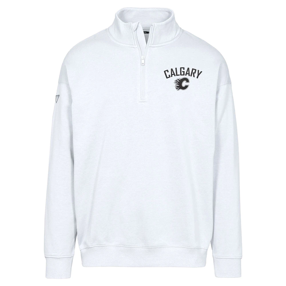 Men's Levelwear  White Calgary Flames Murray City Capsule Quarter-Zip Sweatshirt