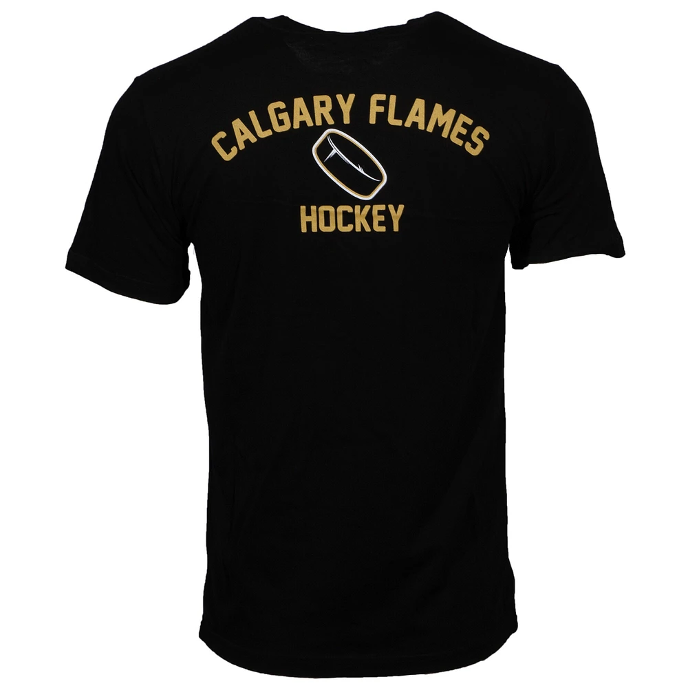 T-shirt noir Mitchell & Ness pour homme Calgary Flames Eye Of The Tiger