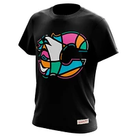 Men's Mitchell & Ness Black Calgary Flames Stained Glass T-Shirt