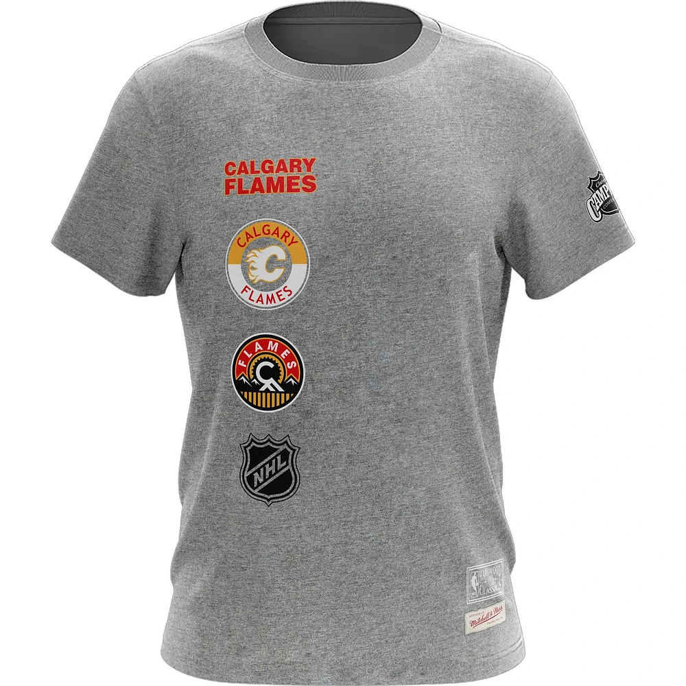 Men's Mitchell & Ness Heather Gray Calgary Flames City Collection T-Shirt