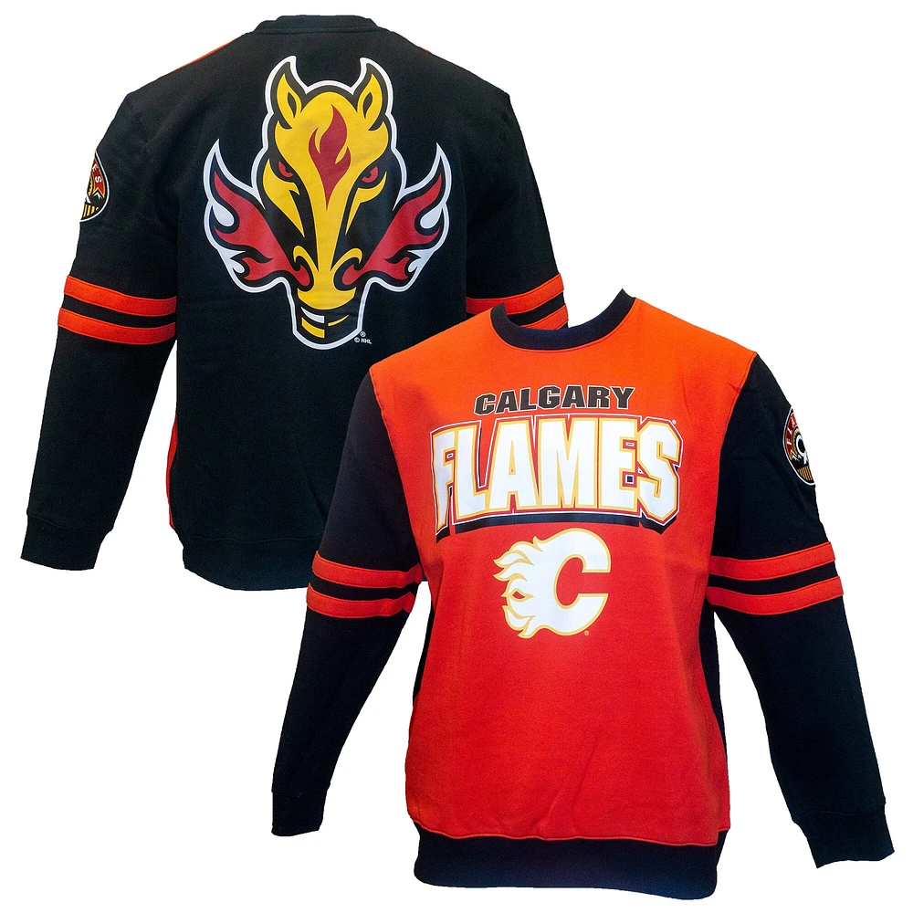 Sweat-shirt rouge Mitchell & Ness pour homme, motif Flames de Calgary