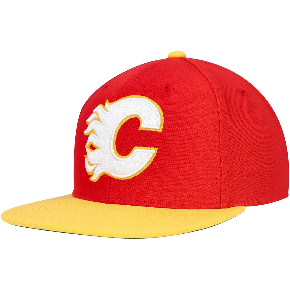 Casquette Snapback 2.0 Core Team Ground 2.0 des Flames de Calgary rouge Mitchell & Ness pour homme