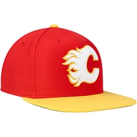 Casquette Snapback 2.0 Core Team Ground 2.0 des Flames de Calgary rouge Mitchell & Ness pour homme