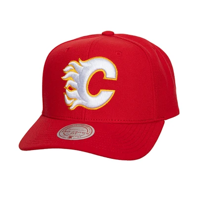 Casquette ajustable Mitchell & Ness pour homme Calgary Flames Core Team Ground Pro rouge