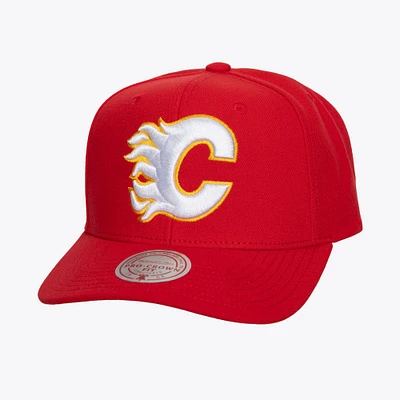 Casquette ajustable Mitchell & Ness pour homme Calgary Flames Core Team Ground Pro rouge