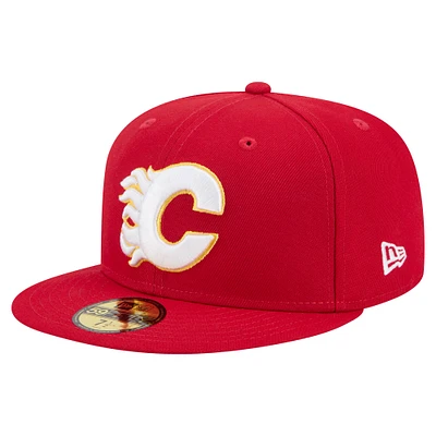 Men's New Era Red Calgary Flames 59FIFTY Fitted Hat