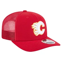 Men's New Era Red Calgary Flames 9SEVENTY Stretch-Snap Trucker Hat