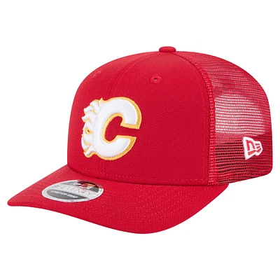 Men's New Era Red Calgary Flames 9SEVENTY Stretch-Snap Trucker Hat