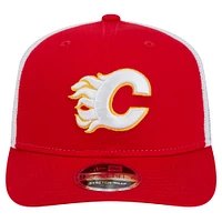 Men's New Era Red Calgary Flames Core Trucker 9SEVENTY Stretch-Snap Hat