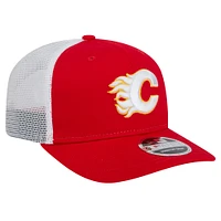 Men's New Era Red Calgary Flames Core Trucker 9SEVENTY Stretch-Snap Hat