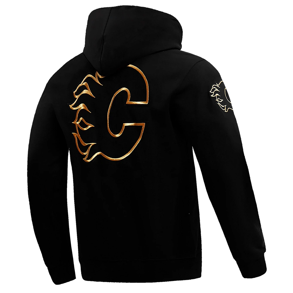 Men's Pro Standard Calgary Flames Black & Gold Pullover Hoodie