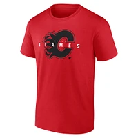 T-shirt coordonné rouge pour homme des Flames de Calgary