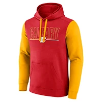 Men's Red Calgary Flames Deliver Fleece Pullover Hoodie