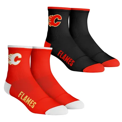 Calgary Flames Rock Em Socks Core Team 2-Pack Quarter Length Sock Set