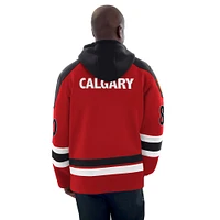 Men's Starter  Red Calgary Flames Sweeper Fashion Jersey Pullover Sweatshirt