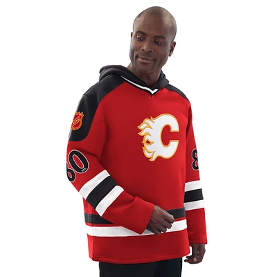 Sweat-shirt à capuche rouge pour homme Calgary Flames Sweeper Fashion Jersey