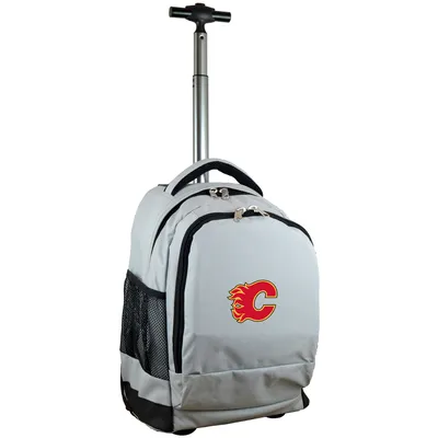 Calgary Flames MOJO 19'' Premium Wheeled Backpack - Gray