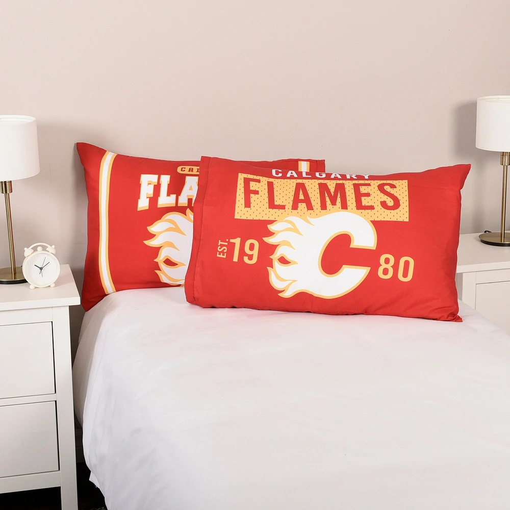 Orange Calgary Flames 20'' x 30'' Two Pack Pillowcase Set