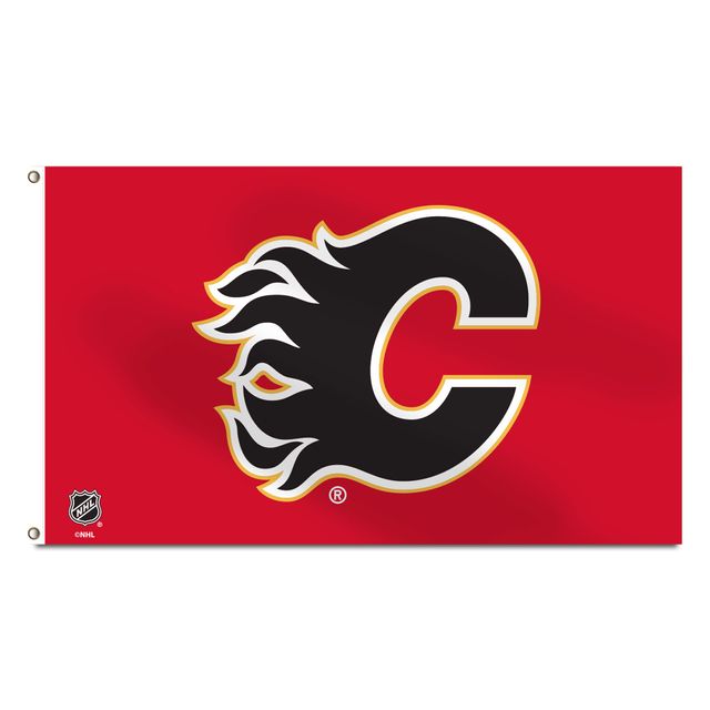 Drapeau de bannière rouge Calgary Flames 3 pi x 5 pi