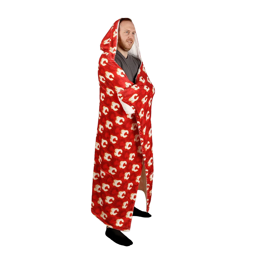 Red Calgary Flames 50'' x 70'' Hoodie Throw Blanket