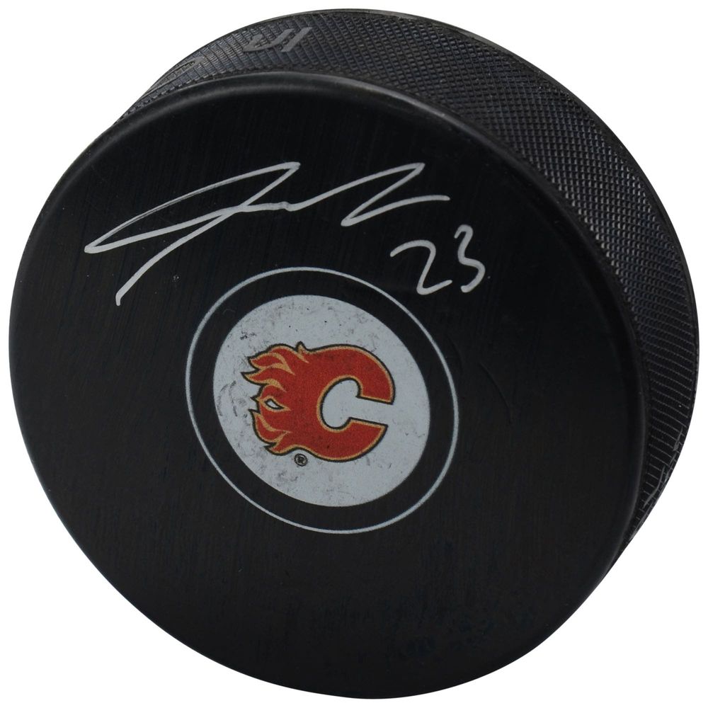 Sean Monahan Calgary Flames Autographed Hockey Puck